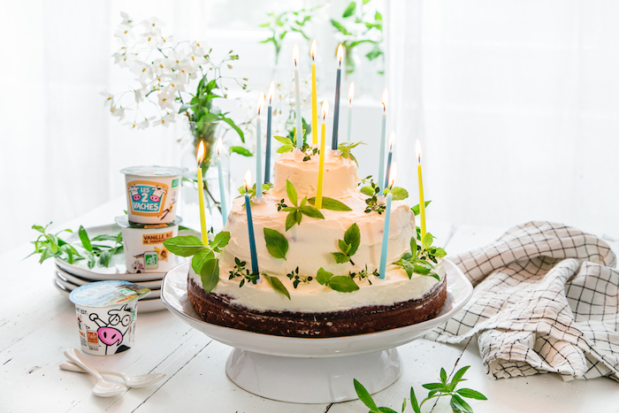 Gâteau d’anniversaire au yaourt et mascarpone