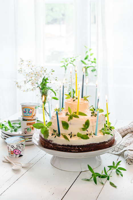 recette de Gâteau d’anniversaire au yaourt et mascarpone