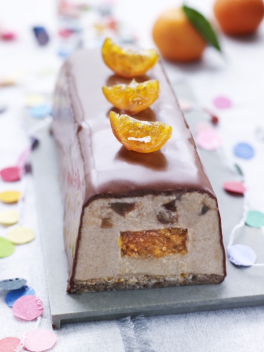 recette de Bûche aux marrons et coeur de clémentines