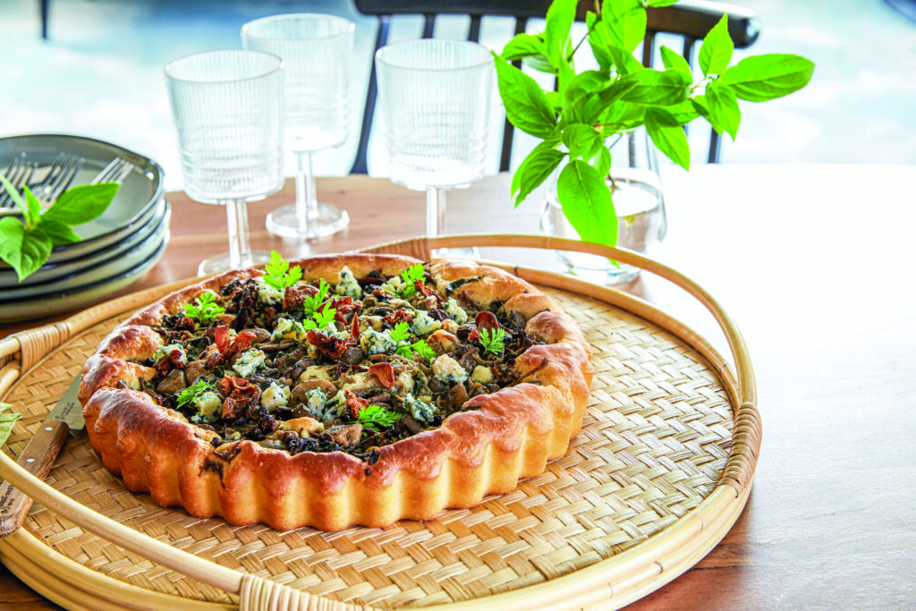 recette de Tarte briochée aux champignons et au fromage