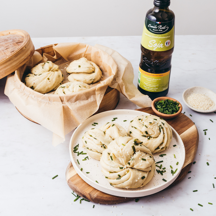 recette de Petits pains vapeur à la ciboulette