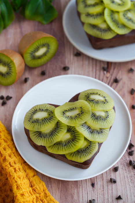 recette de Fondant au chocolat et carpaccio de kiwi