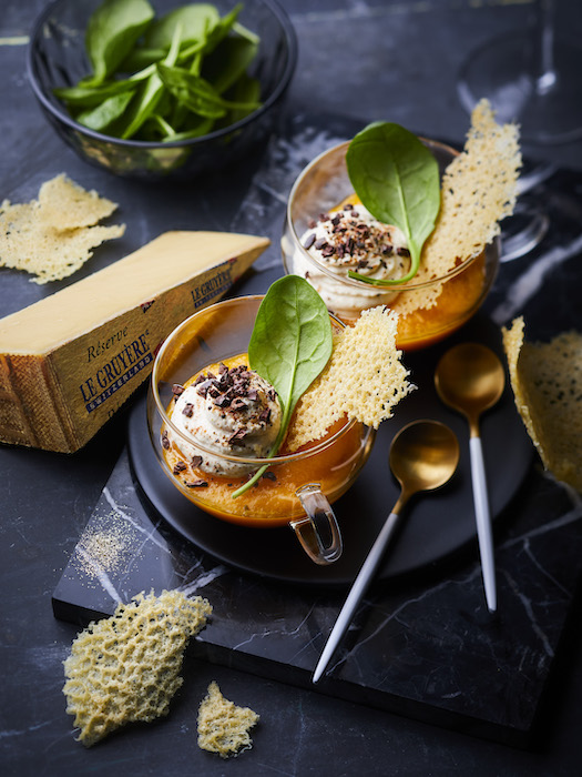 recette de Verrines de butternut chantilly au foie gras