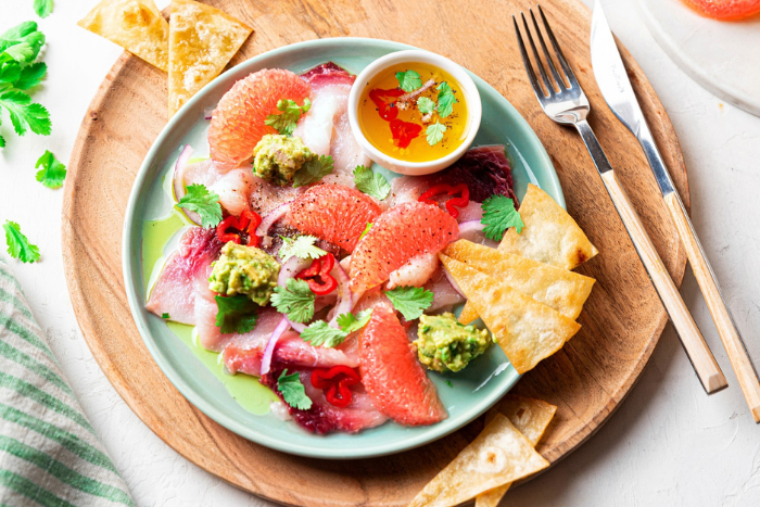 Ceviche d’espadon et pamplemousse de Floride