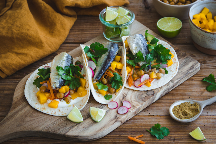 Tacos sucrés-salés à la sardine nature