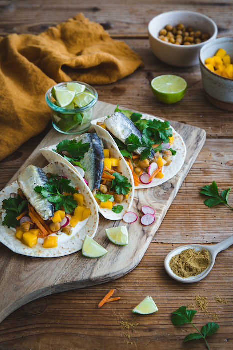 recette de Tacos sucrés-salés à la sardine