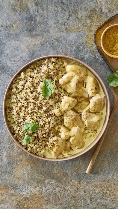 recette de Quinoa et poulet sauce curry