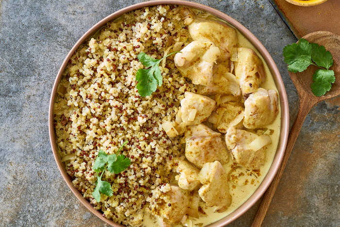 Quinoa et poulet sauce curry