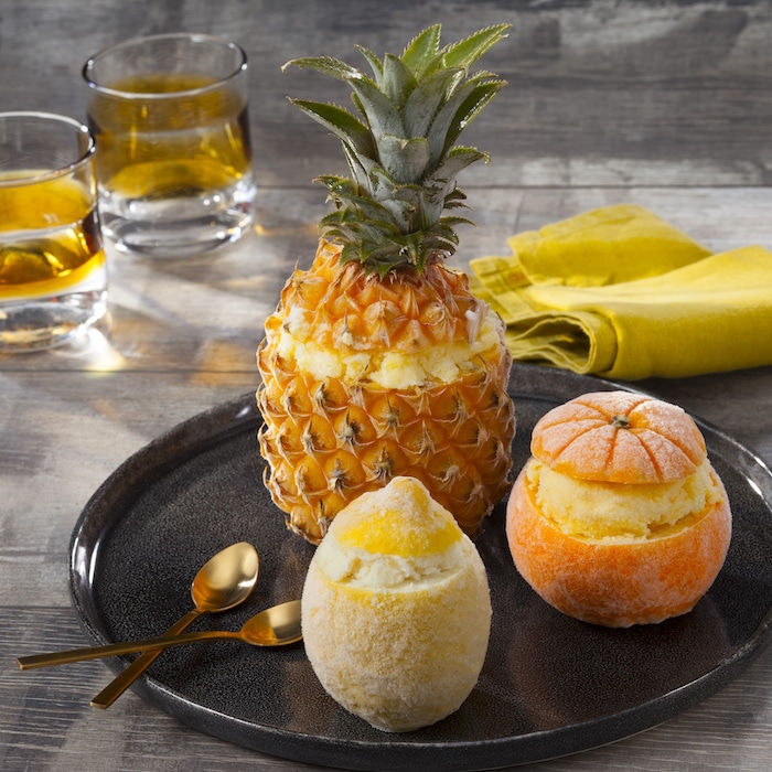 Ananas orange et citrons givrés