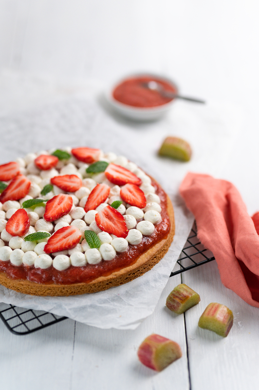 recette de Tarte fraise-rhubarbe