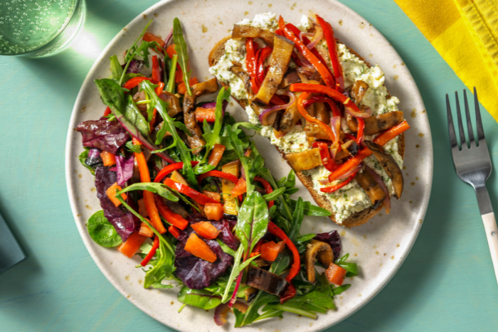 Bruschetta à la crème de feta et aubergine