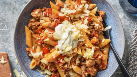 Penne au boeuf aux saveurs mexicaines