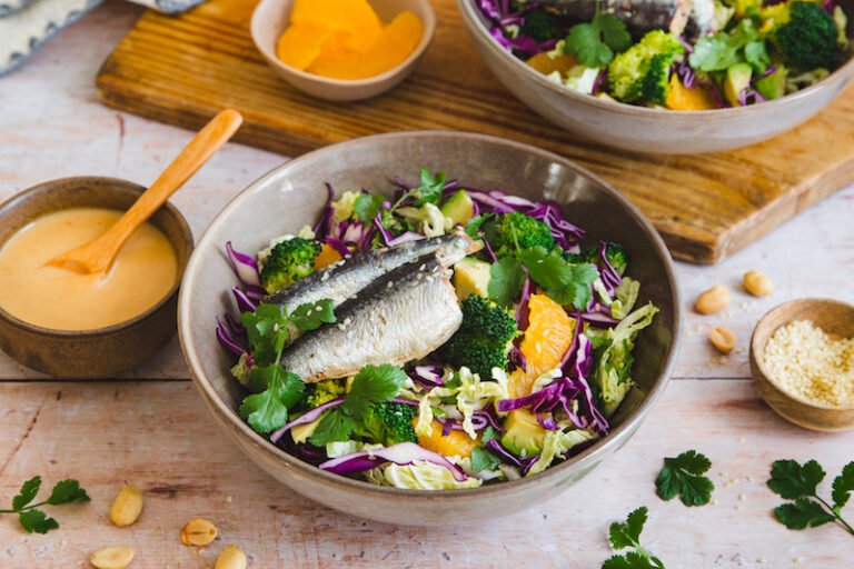 Salade de choux à la sardine nature