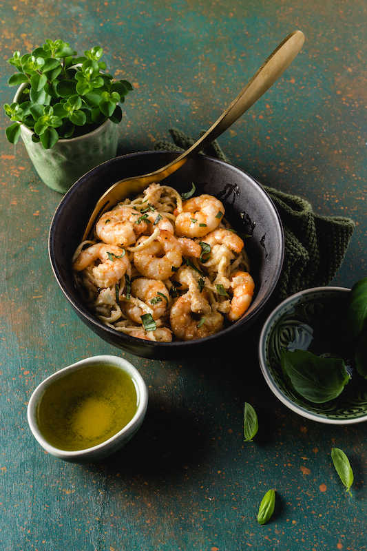 recette de Crevettes exotiques à l’huile d’olive
