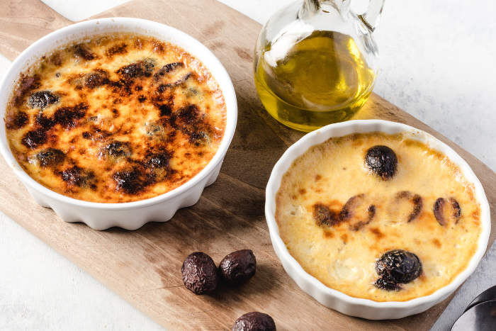 Crème brûlée salée aux olives