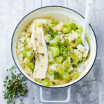 recette de Risotto crémeux de poireaux et brie