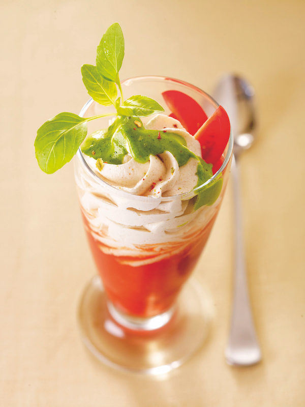 recette de Melba de tomate à la chantilly chèvre