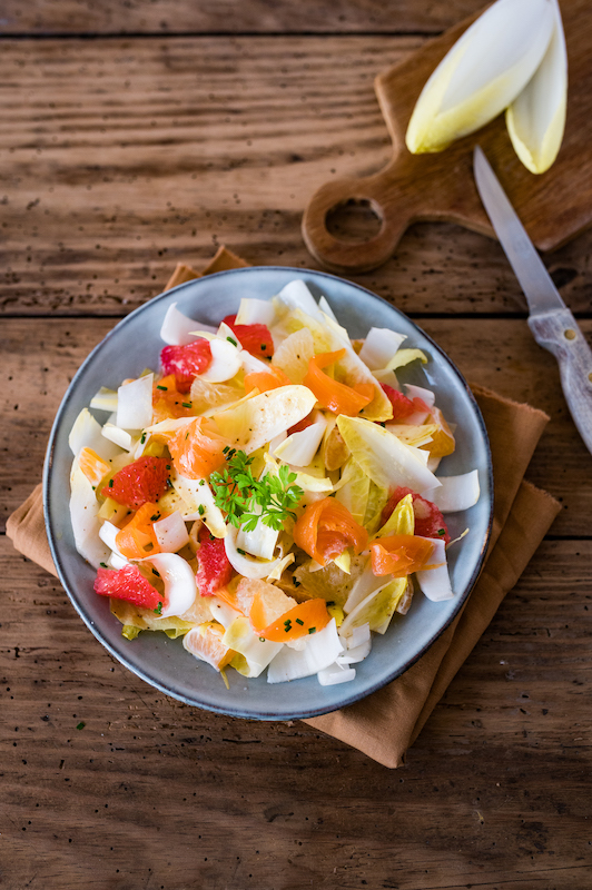 recette de Salade aux endives et saumon fumé