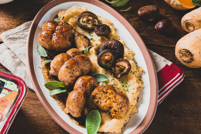 Paupiettes à la sauge et purée de panais