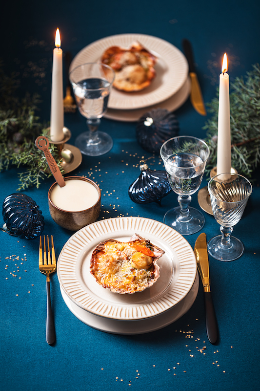 recette de Saint-Jacques gratinées à la Cancoillotte