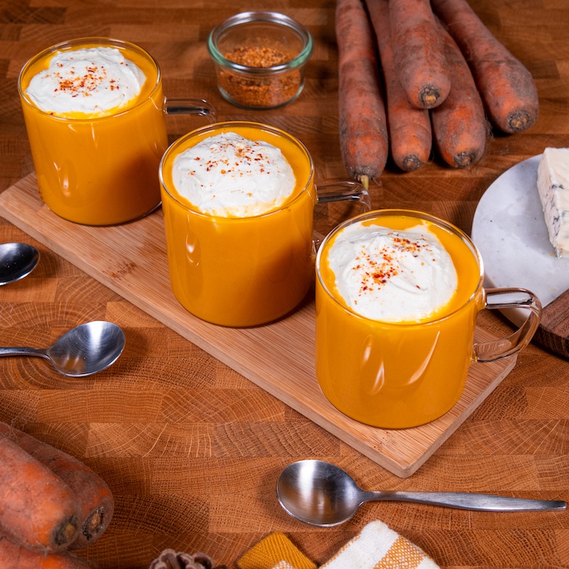 recette de Velouté de carottes des sables en cappuccino