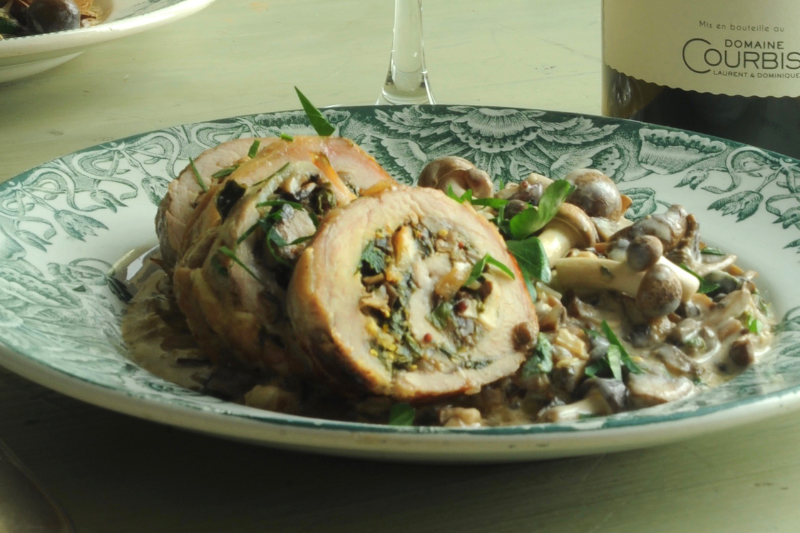 Roulés de veau à la moutarde et aux champignons