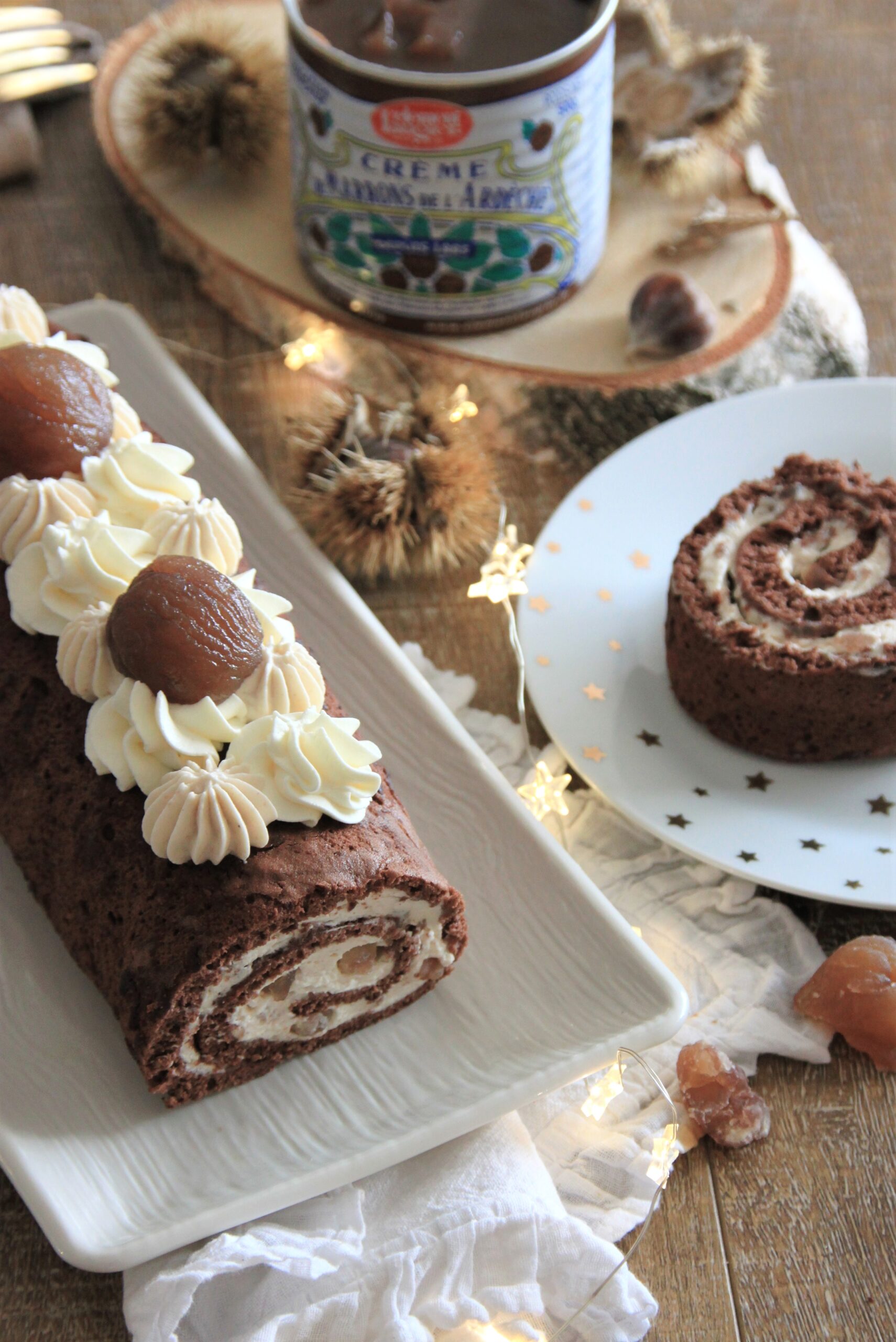 recette de Bûche chocolat crème de marrons