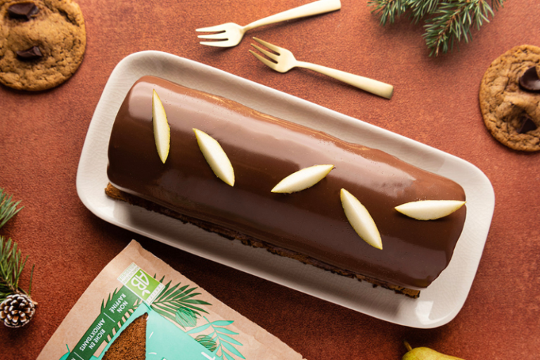 Bûche au chocolat et à la fleur de coco