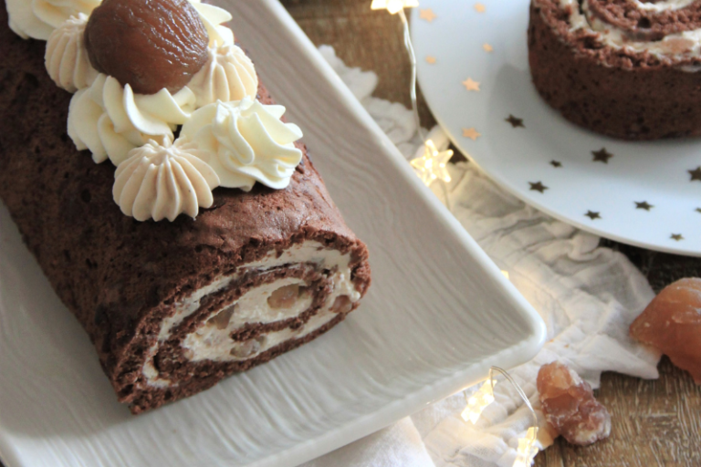Bûche chocolat crème de marrons