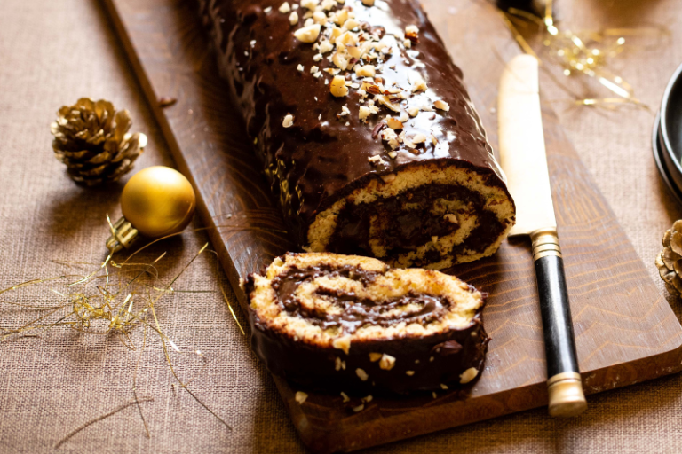 Bûche de Noël chocolat noisette
