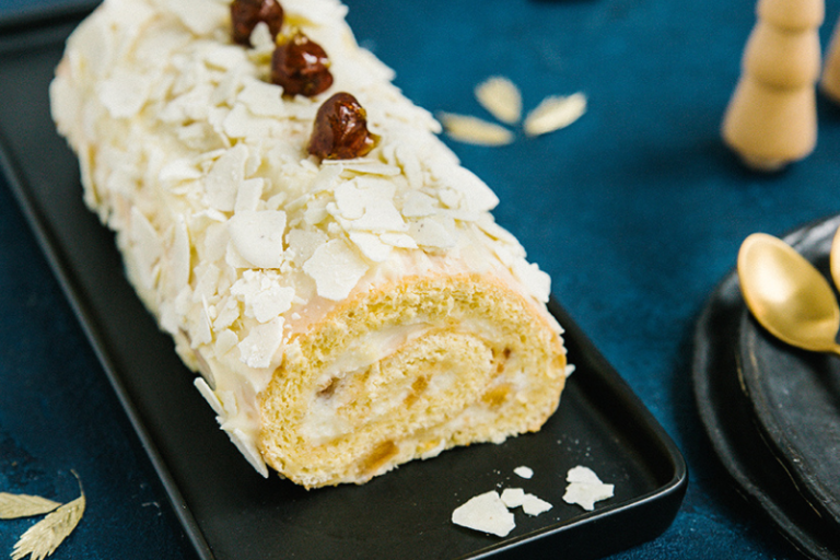 Bûche Crème & Calvados aux pommes
