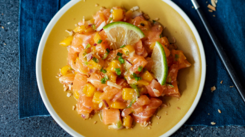 Ceviche de saumon mangue coco