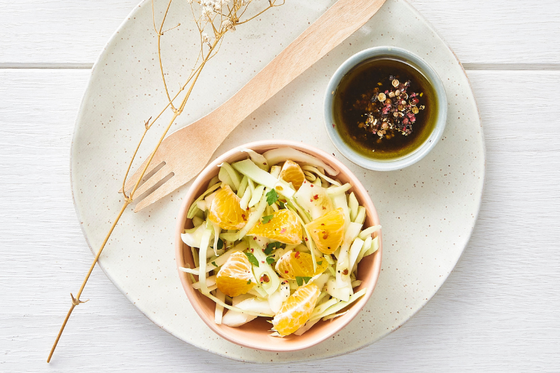 Coleslaw de chou blanc et clémentines