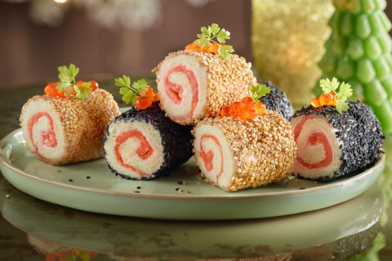 Mini-bûches apéritives au saumon