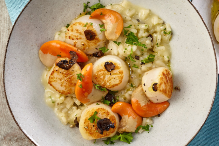 Saint-Jacques et risotto à la truffe