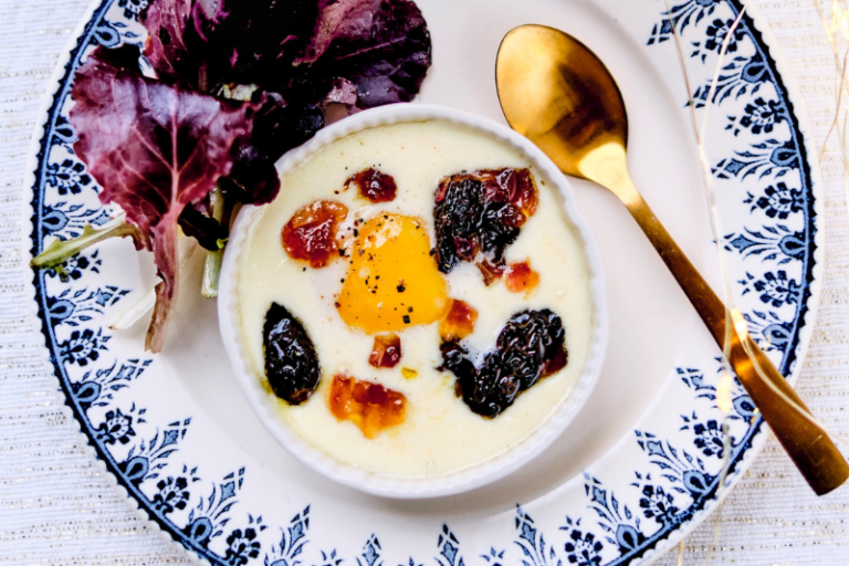 Oeufs cocotte aux morilles