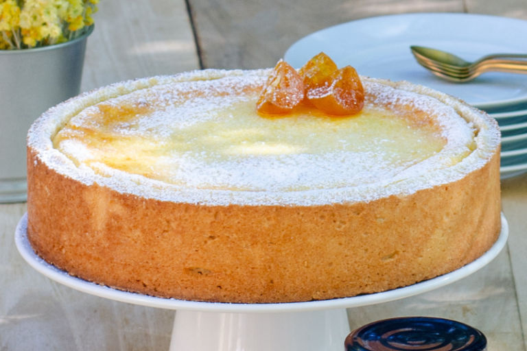 Tarte à la brousse et à la confiture de clémentine