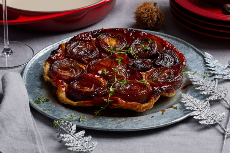 Tarte tatin à la châtaigne et aux oignons