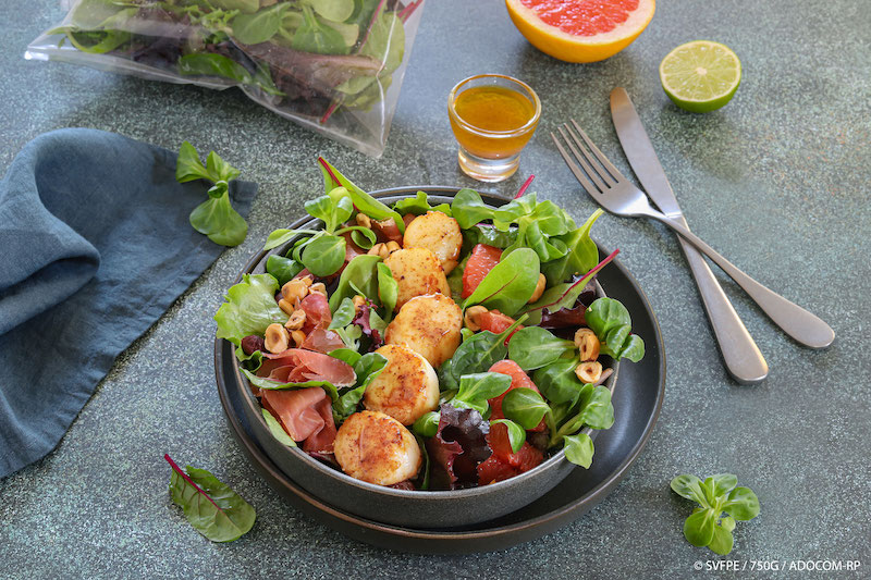 recette de Salade de mâche et jeunes pousses