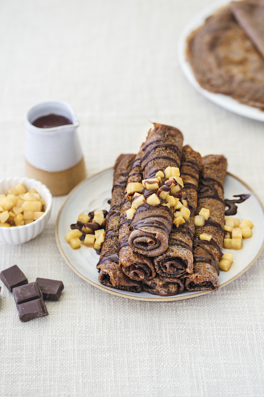 recette de Crêpes au chocolat et aux poires