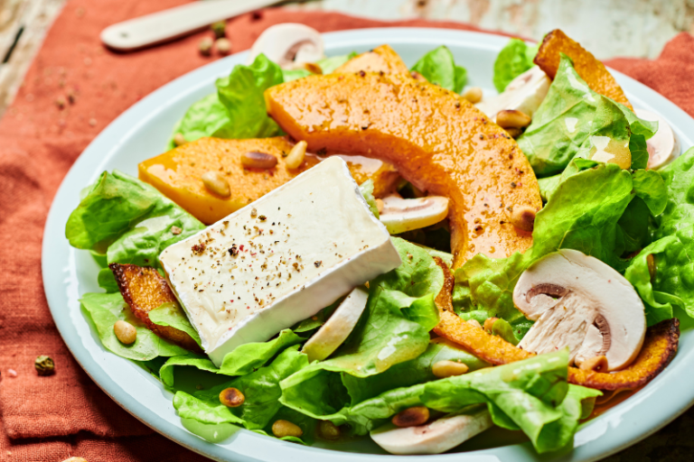 Salade de butternut et champignons de Paris