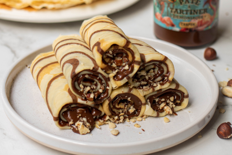 Crêpes roulées marbrées