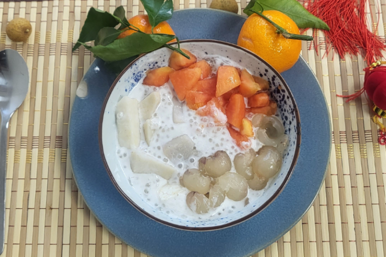 Dessert de tapioca au taro