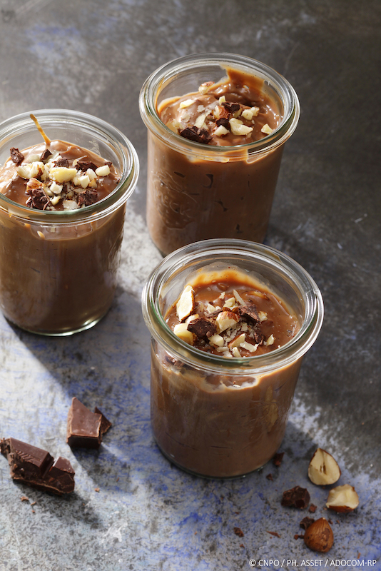 recette de Petites crèmes au chocolat et noisettes