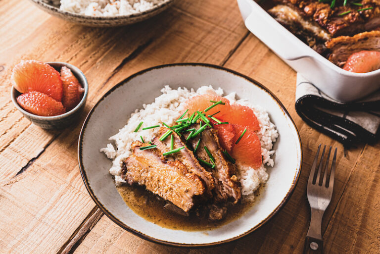 Porc croustillant au pamplemousse