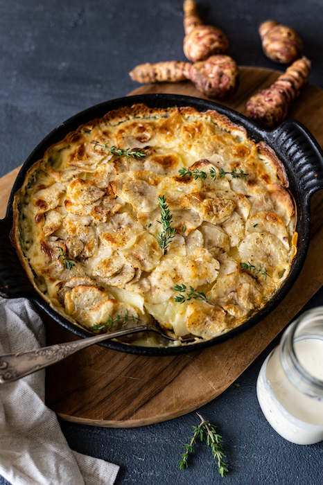 Gratin de topinambours et pommes de terre