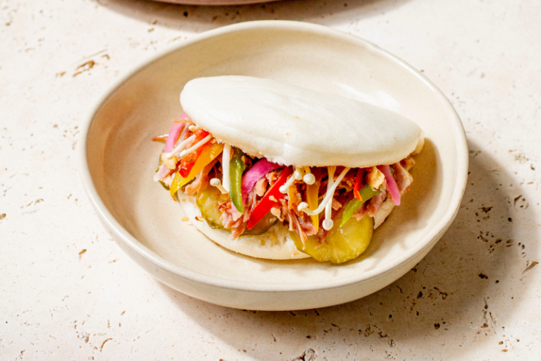 Gua baos garnis au confit