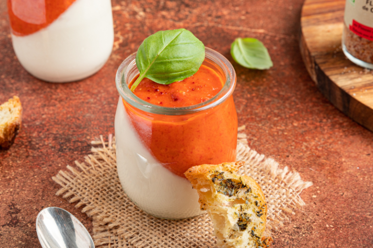 Panna cotta au chèvre et poivrons