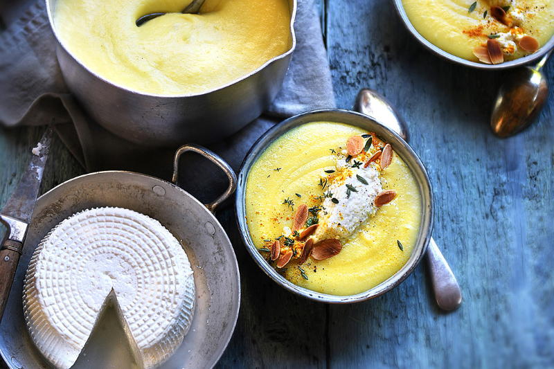 Velouté de topinambours au Brocciu