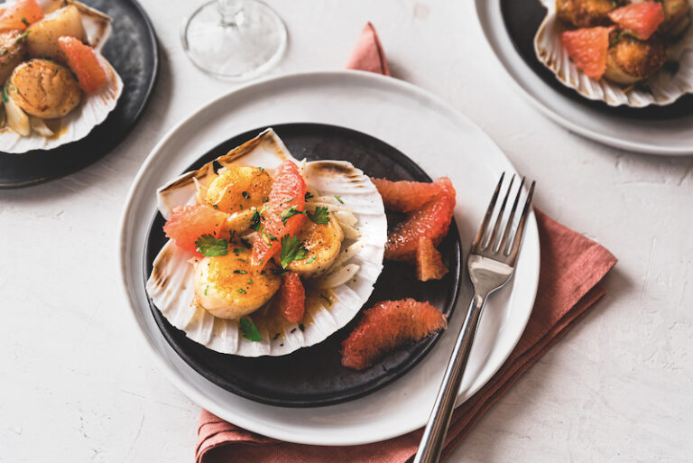 Saint-Jacques au beurre de pamplemousse